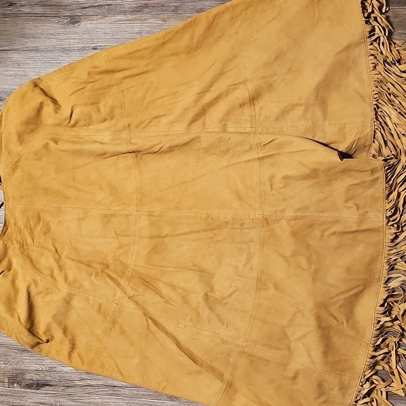 Womens Alice & Olivia Lyn Camel Goat Leather Cape Small - Picture 4 of 6